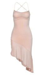 Vestido sexy con espalda abierta y cordones.