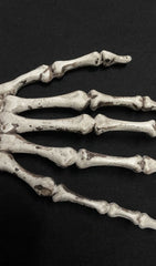 Pinza para el cabello con forma de hueso de mano de calavera