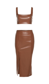 PU-WESTE ZWEITEILIGER ANZUG