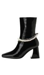 Modische kurze Stiefel mit quadratischer Zehenpartie