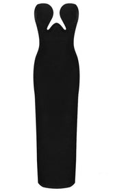 THEODORA BLACK MAXI BANDAGE DRESS