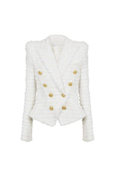 TWEED DOUBLE-BREASTED BUTTON BLAZER& PANT SET