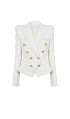 TWEED DOUBLE-BREASTED BUTTON BLAZER& PANT SET