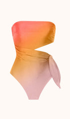 Trägerloses, zweiteiliges Bademodenset „Trillian“ mit Farbverlauf