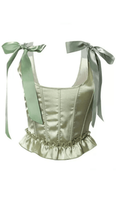 Tunika-Oberteil mit Schleife an den Schultern.