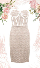 WHIRE LACE CROSET DRESS