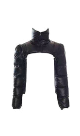 CHAQUETA CORTA BLANCA DE CUELLO ALTO