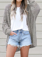 Crochet Loose Long Sleeve Knitted Sweater Cardigan