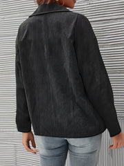 Chaqueta de manga larga con botones y solapa de pana sólida