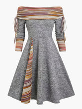 Vestido de manga larga con cordón y hombros descubiertos