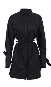 Hemdblusenkleid mit Cut-Outs an der Taille