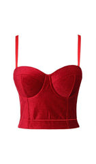 XMAS - STITCHING COLOUR VELVET CORSET