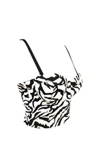 KORSETTOP MIT ZEBRASTREIFEN