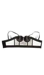 KORSETTOP MIT ZEBRASTREIFEN