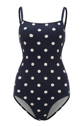 Schwarzer Sommer-Badeanzug mit Punkten