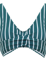 Green V-Neck Two Pieces Swimsuit