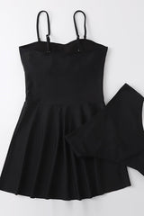 Two Piece Spaghetti Straps Black Swimwear