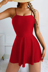 Two Piece Spaghetti Straps Black Swimwear