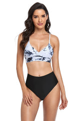 Two Piece Tie Dye High Waist Swimwear