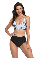 Two Piece Tie Dye High Waist Swimwear
