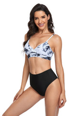Two Piece Tie Dye High Waist Swimwear