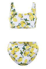 Two Piece Printed High Waist Swimwear