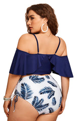 Plus Size Leaves Printed Bikini