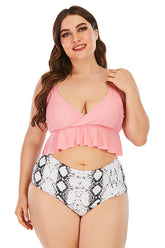 Rosa Push-Up-Bademode in Übergröße