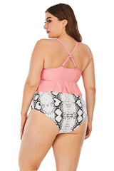 Rosa Push-Up-Bademode in Übergröße