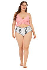 Rosa Push-Up-Bademode in Übergröße