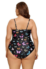 Plus Size Butterfly Printed Swimwear