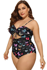 Plus Size Butterfly Printed Swimwear