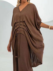 Loose Fashion Silk Pleated Lrregular T-Shirt