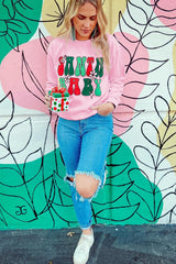Rosa SANTA BABY Süßes Sweatshirt mit Blumengrafik