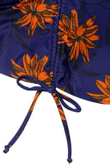 Royal Blue Spaghetti Straps Printed Swimwear