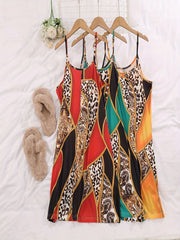 3 Pack Plus Size Basic Nightdress Set, Women's Plus Solid Plain Round Neck Cami Sleep Dress Three Piece Set