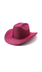 SOMBRERO BRILLANTE EN ROSA FUERA