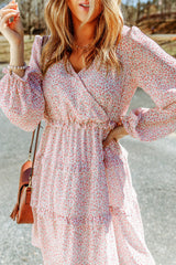 Minivestido con volantes en capas de Pink Blooms