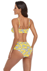 Printed Tie Knotted High Waist Bikini