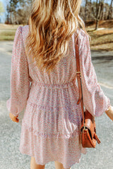 Minivestido con volantes en capas de Pink Blooms