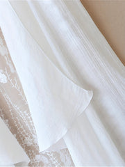 Eleganter Schal in Übergröße, Damen-Kimono mit Blumenstickerei und kurzen Ärmeln und kontrastierender Spitze