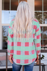 Pink Plaid Pattern Oversized Shacket