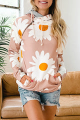 Rosa Sweatshirt mit Reißverschluss und Doppelkapuze