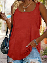 Basic-Tanktop in Übergröße, einfarbiges Tanktop mit U-Ausschnitt und leichtem Stretch für Damen in Übergröße