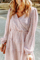 Minivestido con volantes en capas de Pink Blooms