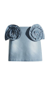 FALDA VAQUERA CON FLORES