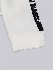 Plus Size Casual Sweatshirt, Women's Plus Graphic & Letter Print Long Sleeve Round Neck Slight Stretch Sweatshirt