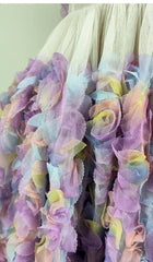 VESTIDO MIDI PLISADO FLROAL EN ROSA