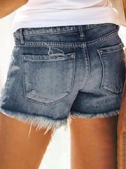 High Waist Ripped Denim Shorts