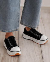 Women's Fashion Athletic Solid Color Round Toe Platform Sneakers